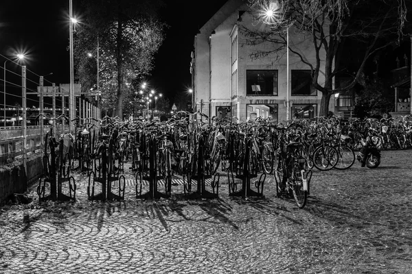 Street in the evening lights in the historic center — Stock Photo, Image