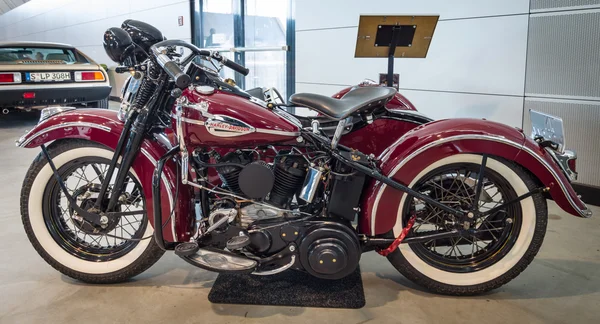 Motocykl Harley-Davidson WLA 45 Gespann, 1944 s postranním vozíkem Simard Rocketman, 1934 — Stock fotografie