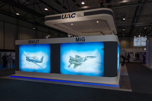 The stand of Unated Aircraft Corporation (Russia). — Stock Photo, Image