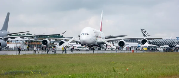 空中客车 A380-800 世界中最大的客机。阿联酋航空. — 图库照片