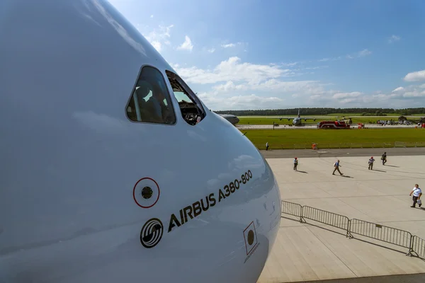 Fragmento do maior avião de passageiros do mundo Airbus A380-800 — Fotografia de Stock