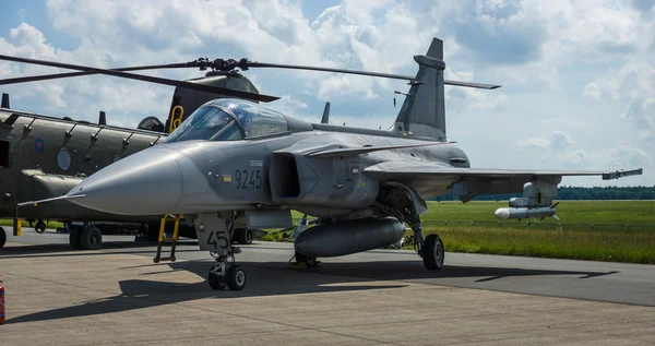 Fighter, attack and reconnaissance aircraft Saab JAS-39 Gripen. Czech Air Force. — Stock Photo, Image