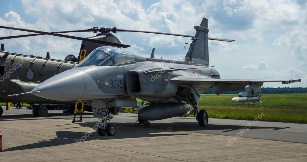 Fighter, attack and aircraft Saab JAS-39 Gripen. Air Force. – Stock Editorial Photo © S_Kohl #119846984