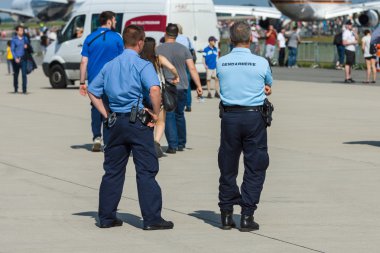 The representative of the police and gendarmerie on the airfield. clipart