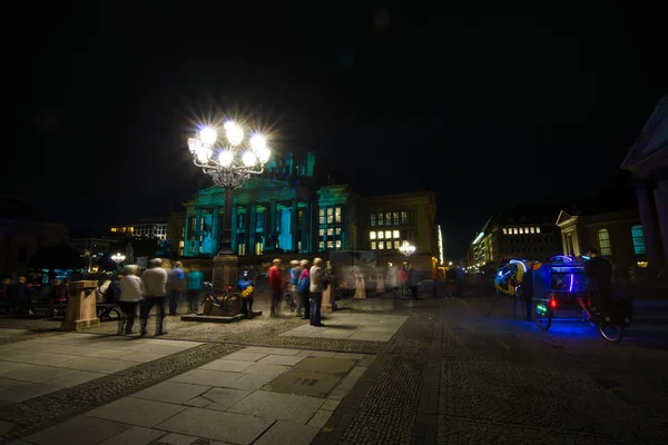 Gendarmenmarkt square in the night illumination. The annual Festival of Lights 2014 — Stock Photo, Image