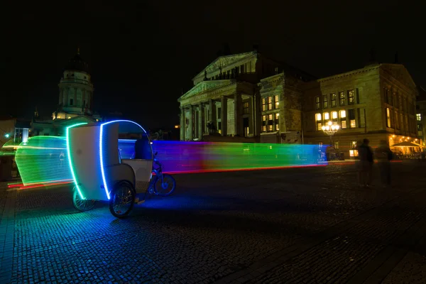 Gendarmenmarkt square in the night illumination. The annual Festival of Lights 2014 — Stock Photo, Image