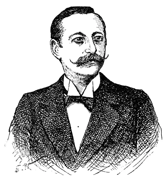 Retrato de Gerhard Stein. Publicação do livro "A Century in the text and pictures", Berlim, Alemanha, 1899 — Fotografia de Stock