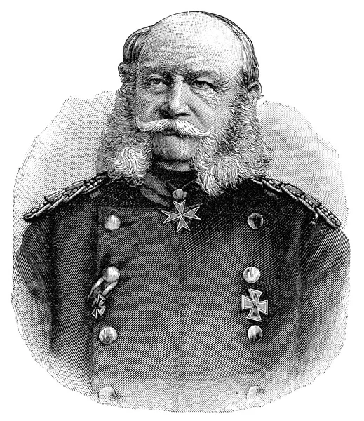Porträtt av William I, tyska kejsare. Publiceringen av boken "Ett sekel i text och bilder", Berlin, Tyskland, 1899 — Stockfoto