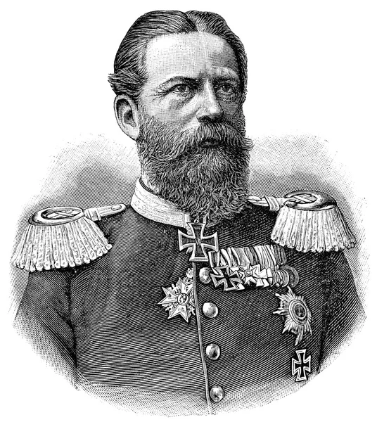 Retrato de Frederico III, imperador alemão. Publicação do livro "A Century in the text and pictures", Berlim, Alemanha, 1899 — Fotografia de Stock