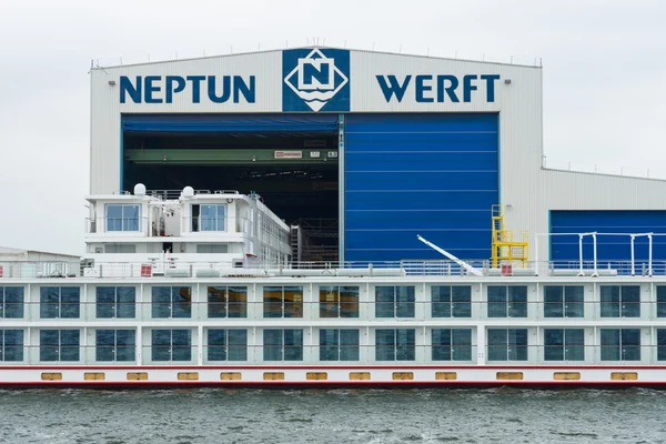 Neptun Werft is a German shipbuilding company, headquartered in Rostock. Rostock is Germany's largest Baltic port — Stock Photo, Image