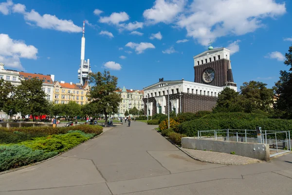 Kerk van de meest heilige hart van onze heer. Praag is de hoofdstad en grootste stad van Tsjechië. — Stockfoto