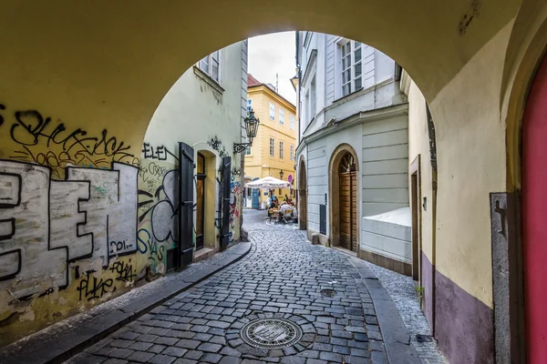 The lanes of the old city. Prague is the capital and largest city of the Czech Republic. — Stock Photo, Image