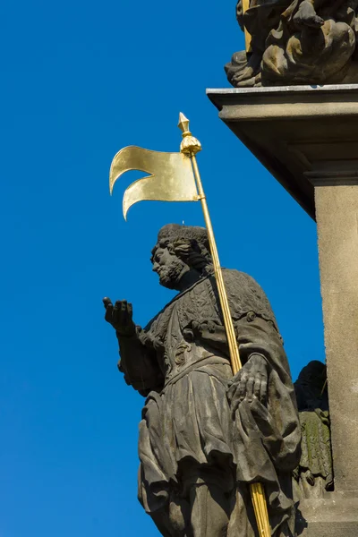 Detalhe da Coluna da Santíssima Trindade. Lesser Town (Mala Strana) em Praga, República Checa . — Fotografia de Stock