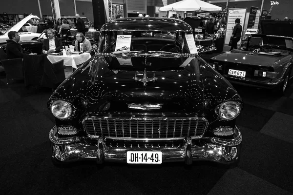 Chevrolet Bel Air Coupe, 1955. Blanco y negro —  Fotos de Stock