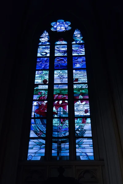 Stained-glass windows. Interior of Basilica of St. Servatius — Stock Photo, Image