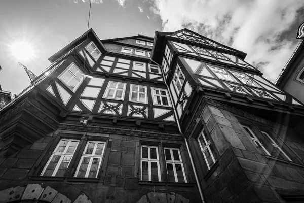 Krásná budova fasády staré Marburg. — Stock fotografie