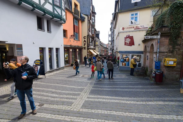 Historické ulice starých čtvrtí Marburgu. — Stock fotografie