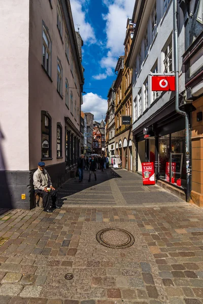 Historic streets of the old quarters of Marburg — Stock Photo, Image