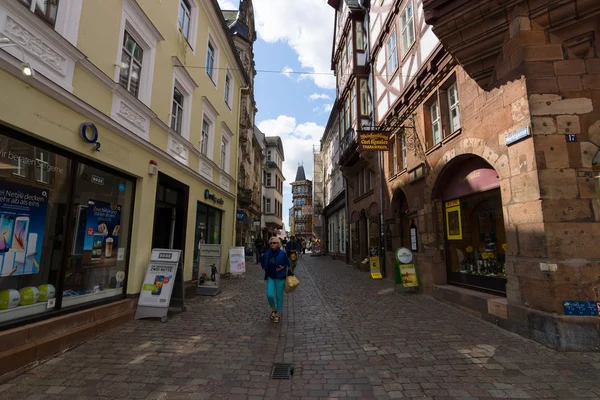 Historyczne ulice starych dzielnic Marburga — Zdjęcie stockowe