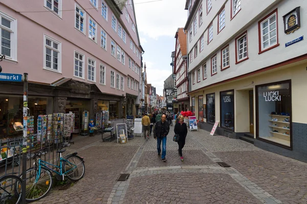 Marburg 'un eski semtlerinin tarihi sokakları — Stok fotoğraf