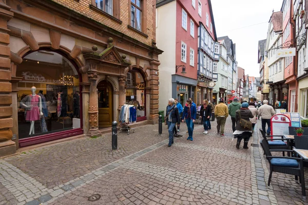 Historic streets of the old quarters of Marburg — Stock Photo, Image