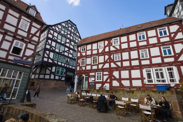 Historic streets of the old quarters of Marburg — Stock Photo, Image