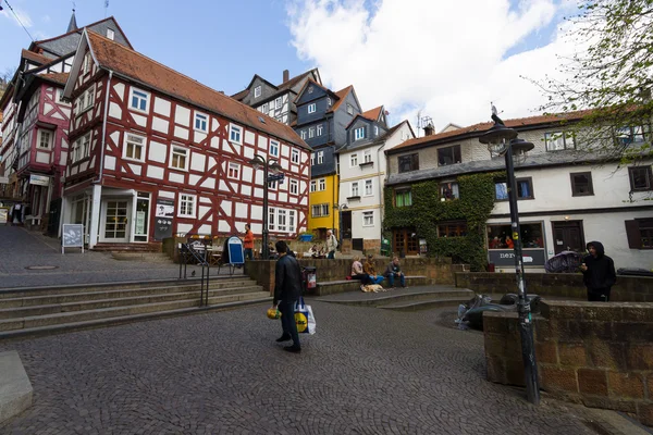 Strade storiche del centro storico di Marburgo — Foto Stock