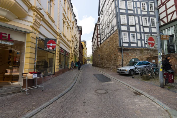 Historische straatjes van de oude wijken van Marburg — Stockfoto