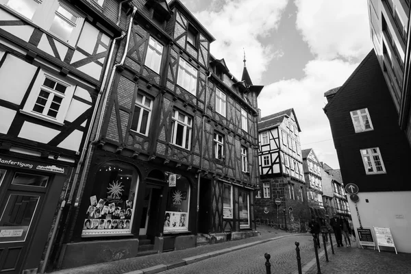 Historic streets of the old quarters of Marburg — Stock Photo, Image