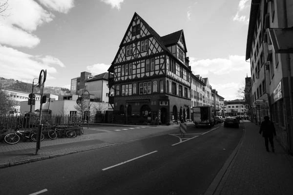 Marburg régi negyedeinek történelmi utcái — Stock Fotó