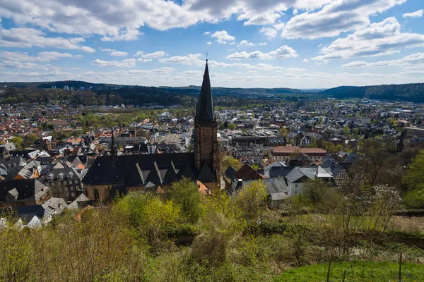 De gamla stadsdelarna från höjden av de omgivande kullarna — Stockfoto