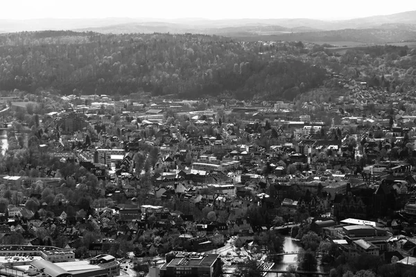 The new and the old part of the city from the surrounding hills. — Stock Photo, Image