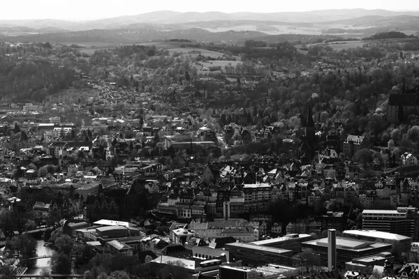 The new and the old part of the city from the surrounding hills. — Stock Photo, Image