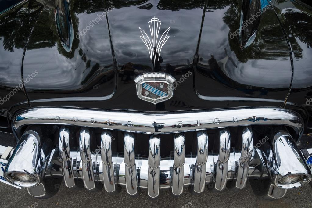 BERLIN - MAY 10, 2015: Fragment of a full-size car Buick Super (Third generation), 1950. The 28th Berlin-Brandenburg Oldtimer Day