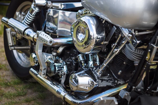 Фрагмент мотоцикла Harley-Davidson крупным планом — стоковое фото