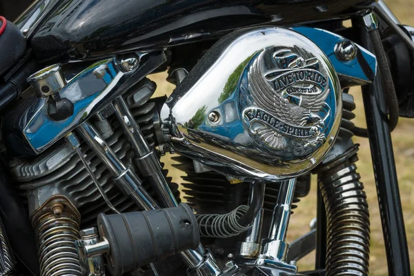 Fragment van een motorfiets harley-davidson close-up. — Stockfoto