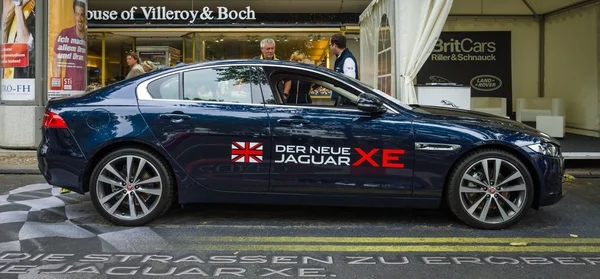 Compact executive car Jaguar XE 20D (since 2015). The Classic Days on Kurfuerstendamm. — Stock Photo, Image