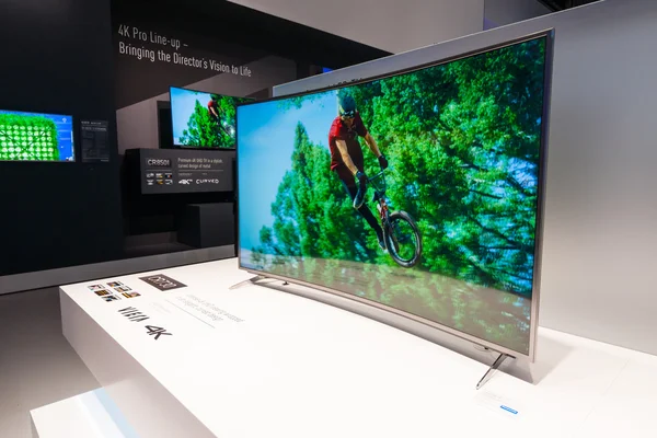 Stand of Panasonic. Panasonic announced new OLED TVs — Stockfoto