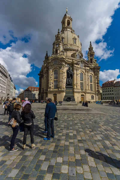 Drezdai Frauenkirche (templom Miasszonyunk) — Stock Fotó