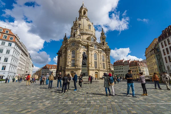 Dresden Frauenkirche (kerk van onze lieve vrouw) — Stockfoto