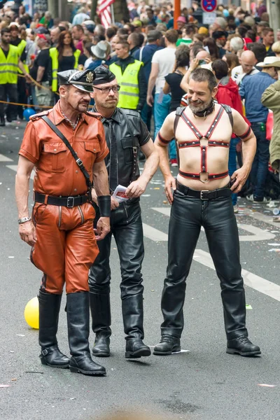 Christopher Street Day in Berlin. Man in a red bodysuit Stock Photo - Alamy