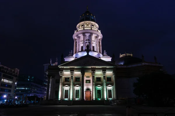 Catedral Alemana en Gendarmenmarkt. El Festival anual de las Luces 2015 — Foto de Stock