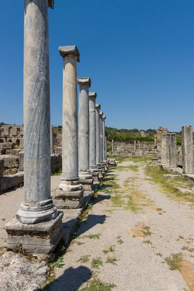 Antické ruiny Perge. Agora.Turkey. — Stock fotografie