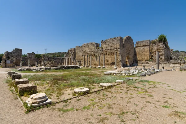 Ancient ruins of Perge. Baths. Turkey — Stock Photo, Image