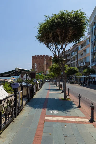 The city view in the background Red Tower (Kizil Kule) — 图库照片