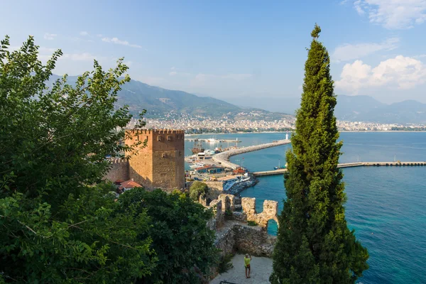 Vista do porto marítimo de Alanya — Fotografia de Stock