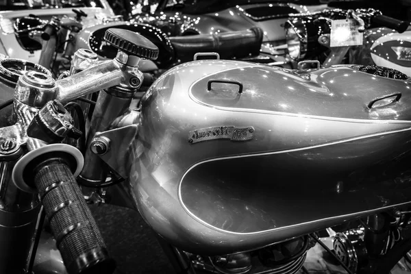 Fragment of retro motorcycle Ducati 175, close-up — Stockfoto