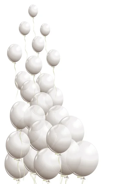 Flying white balloons — Stock Vector