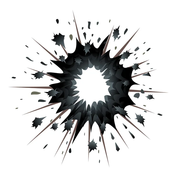 Explosión negra en estilo cómico — Vector de stock