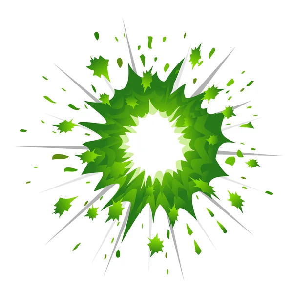 Green explosion in comic style — Stock Vector